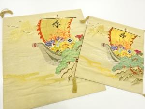 アンティーク　宝船模様織出し帛紗大小セット